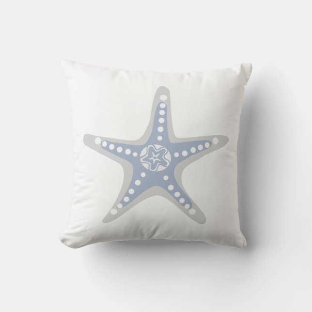 Starfish beach  summer nautical  design throw pillow (Front)