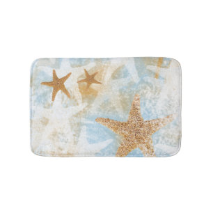 Starfish Beach Theme Coastal Bath Mat