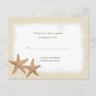 Starfish Beach Theme Wedding RSVP Cards