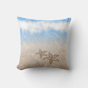 Starfish Beach Throw Pillow