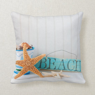 Starfish Beach Tropical Summer Throw Pillow