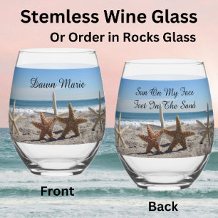 Starfish Beach Verre à vin sans pierre ou verre à 