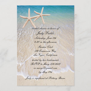 Starfish Beach Wedding Bridal Shower Invitation