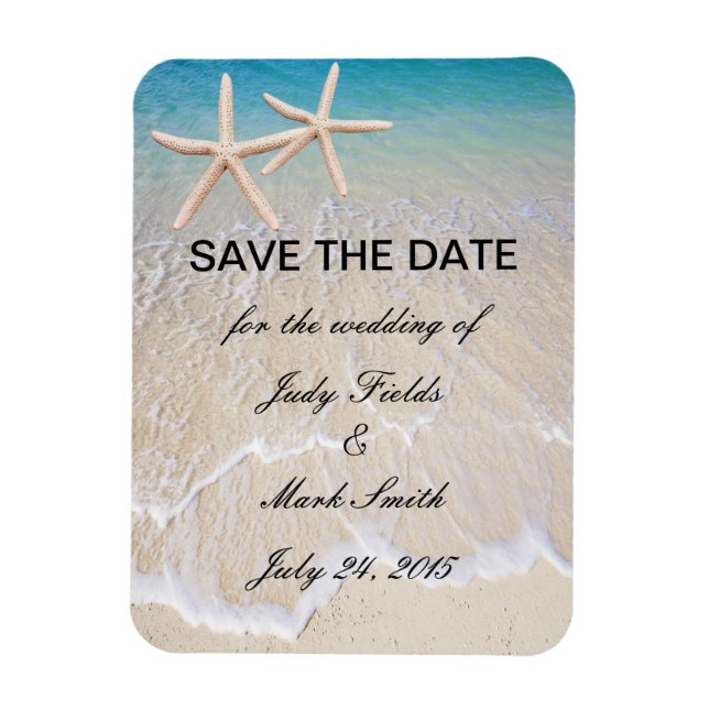Starfish Beach Wedding Enregistrer La Date Magnet (Vertical)