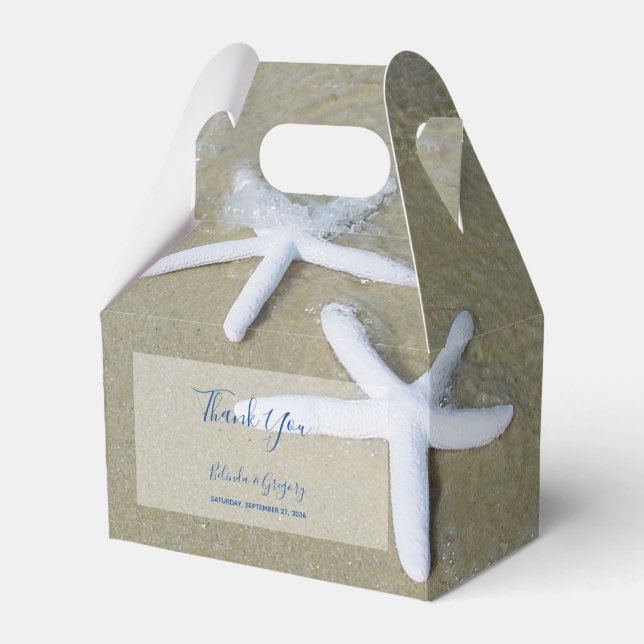 Starfish Beach Wedding Favor Box (Front Side)