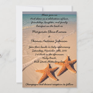 Starfish Beach Wedding Invitation ou faire-part