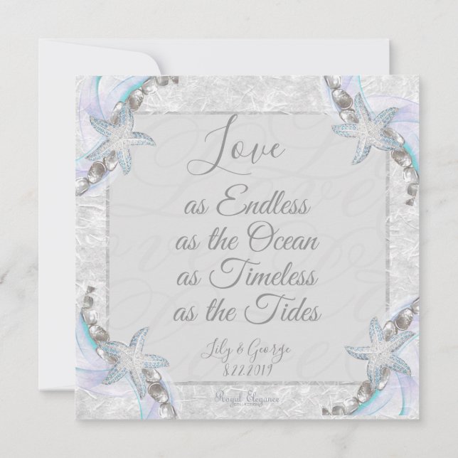 Starfish Beach Wedding Invitations (Back)