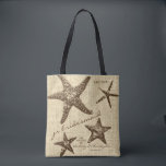 Starfish Beach Wedding Party (Junior Bridesmaid) Tote Bag<br><div class="desc">Honour your wedding party with personalized tote bags that accent your destination beach wedding with brown starfish on a rustic burlap background and their title on the front (this one is for the Junior Bridesmaid) and a coordinating pattern of starfish on the back. Fun to fill with wedding essentials and...</div>