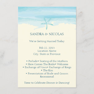 Starfish Beach Wedding Program II