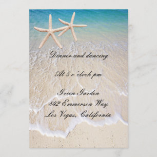 Starfish Beach Wedding Reception Card