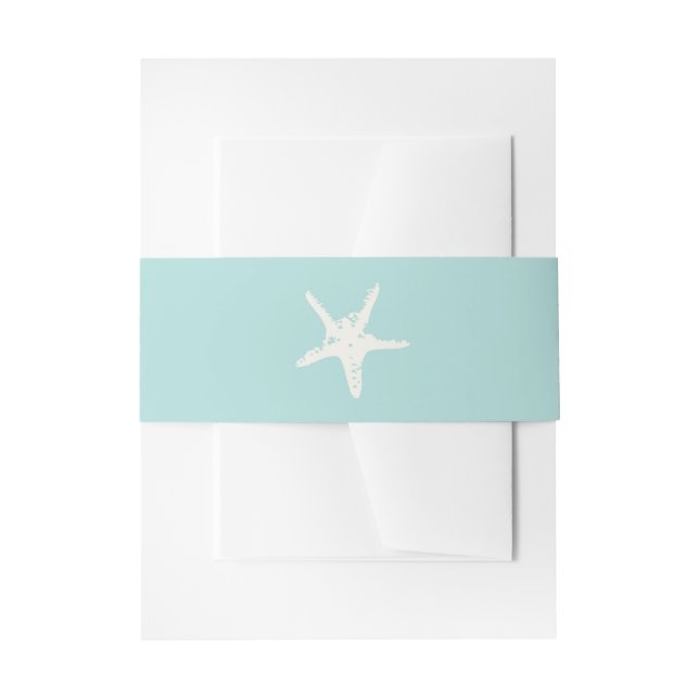 Starfish Belly Band, Beach Wedding Invitation Belly Band (Front Example)