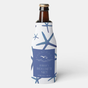 Starfish Blue Beach Bachelorette Party Favor Bottle Cooler
