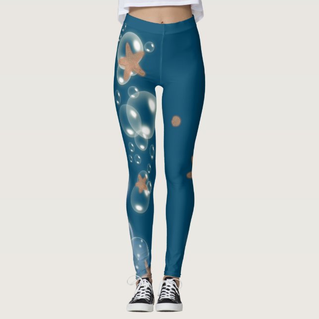 Starfish Blue Orange | Choose colour Leggings (Front)