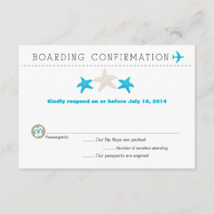 Starfish Boarding Pass RSVP Card