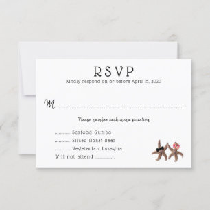 Starfish Bride n Groom Repas Menu Carte RSVP