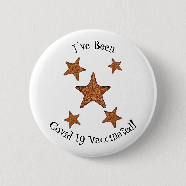 Starfish cartoon illustration 2 inch round button (Front)
