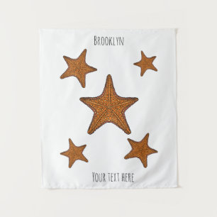 Starfish cartoon illustration tapestry