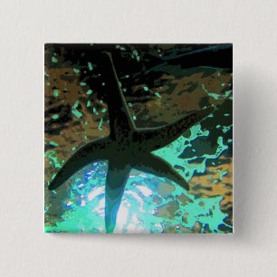 Starfish CB 2 Inch Square Button