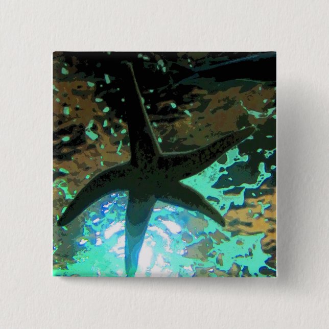 Starfish CB 2 Inch Square Button (Front)