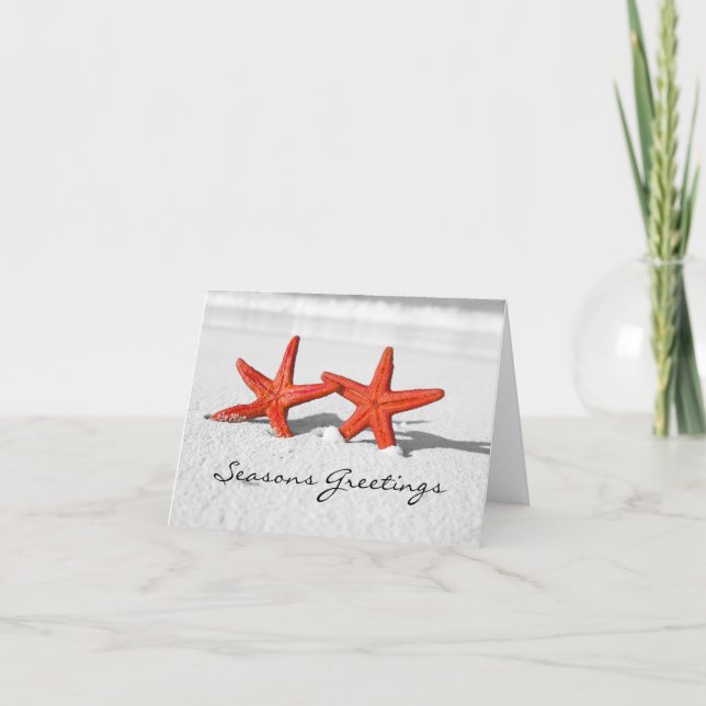 Starfish Christmas Card Coastal Greeting (Front)