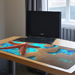 Starfish Cool 3D Turquoise Tropical Ocean Initials Desk Mat<br><div class="desc">Explore a tidepool on your desktop! This amazing starfish desk mat captivates with vibrant turquoise water 3D depth for a stunning home office accessory to thrill the marine life enthusiast and whisk your imagination away to tropical shores. Customize with name or initials for a truly unique decor statement.</div>