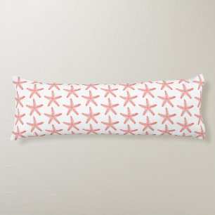 Starfish Coral & White Sea Star Themed Body Pillow
