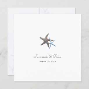 Starfish Couple Beach Carré de mariage Invitations