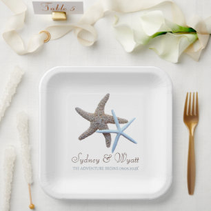 Starfish Couple Custom Adventure Begins Paper Plate