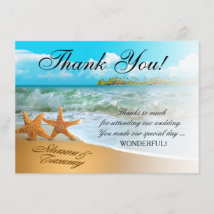 Starfish Couple Thank You   ASK FOR NAMES IN SAND Invitation