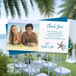 Starfish Couple Wedding Photo Thank You Cards