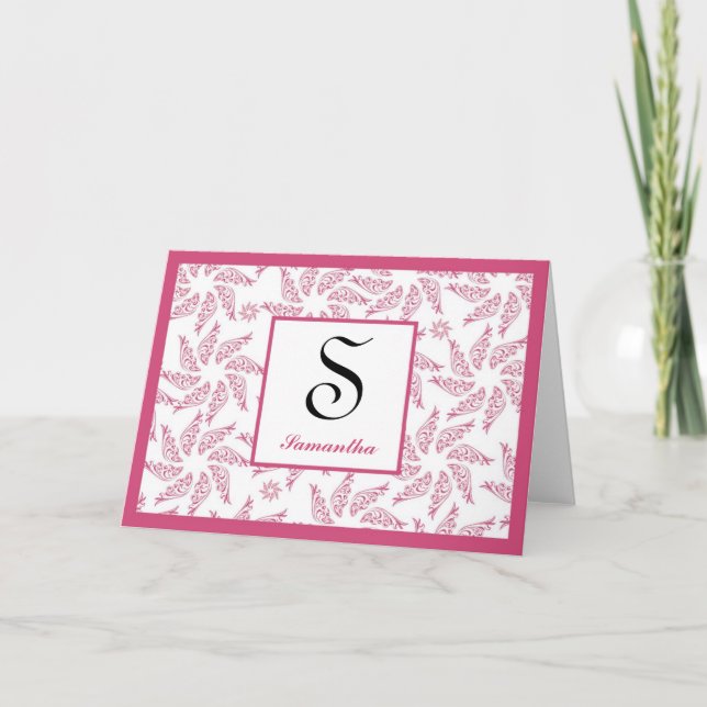 Starfish Cranberry Personalized Notecard (Front)