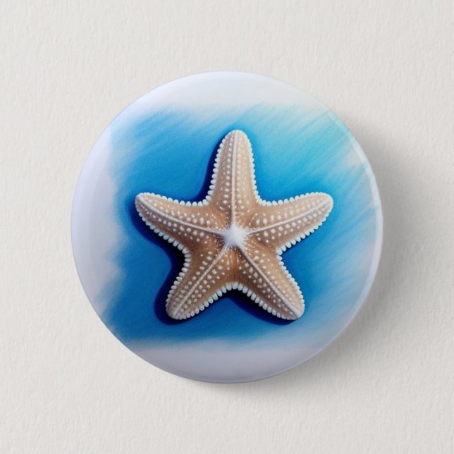 Starfish Crayon Drawing 2 Inch Round Button (Front)