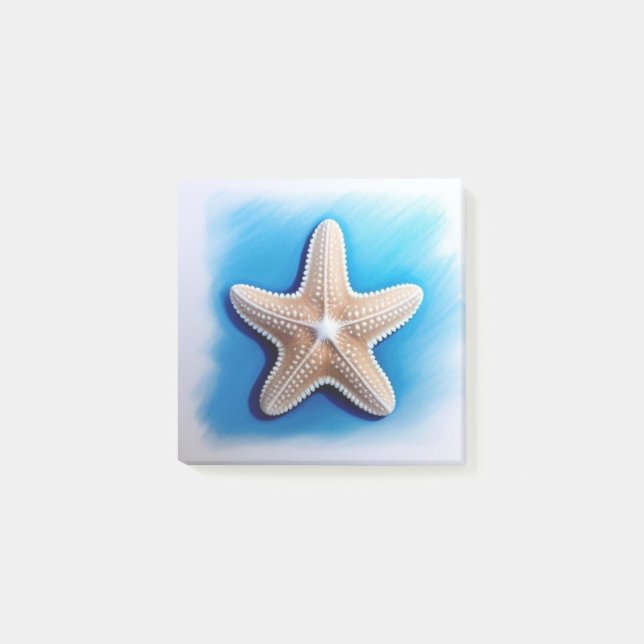 Starfish Crayon Drawing Post-it Notes (Front)