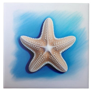 Starfish Crayon Drawing Tile