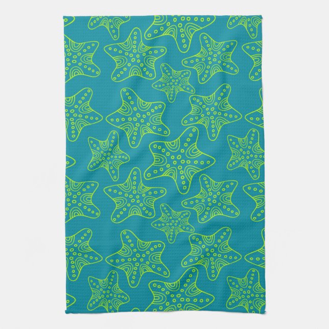 Starfish Crowd Pattern Kitchen Towel (Vertical)