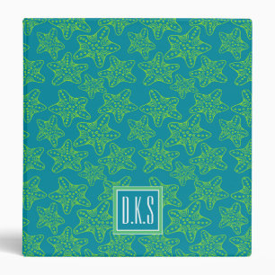 Starfish Crowd Pattern   Monogram Binder