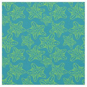 Starfish Crowd Pattern Monogram Fabric