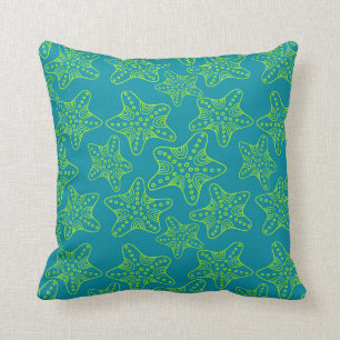 Starfish Crowd Pattern Throw Pillow