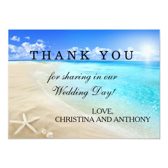 Starfish Destination Beach Wedding Thank You Note Card