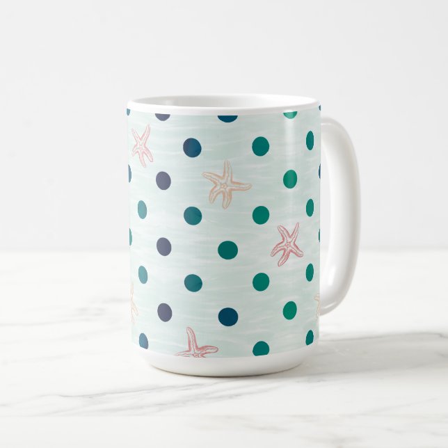 Starfish Dot Dance Coffee Mug (Front Right)