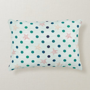 Starfish Dot Dance Double Sided Accent Pillow