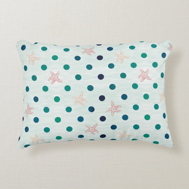 Starfish Dot Dance Double Sided Accent Pillow (Front)