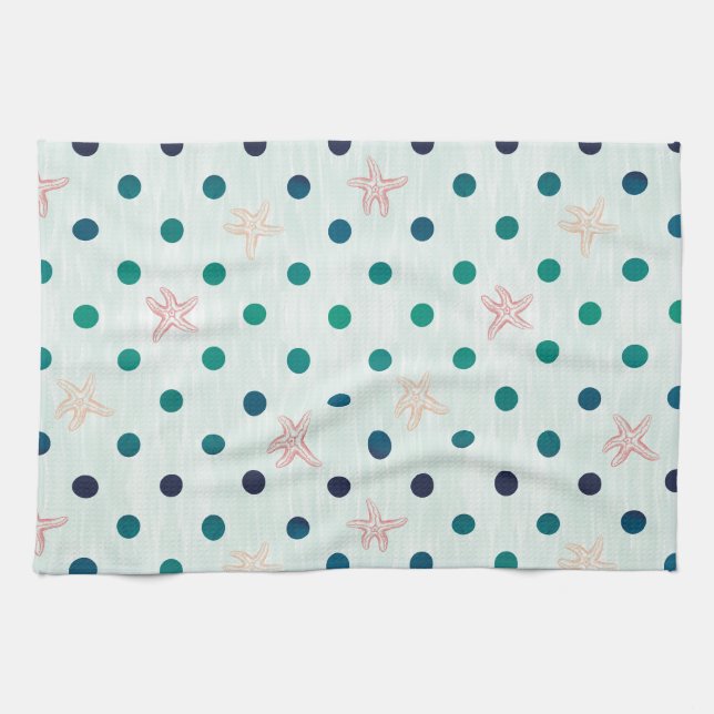 Starfish Dot Dance Kitchen Towel (Horizontal)