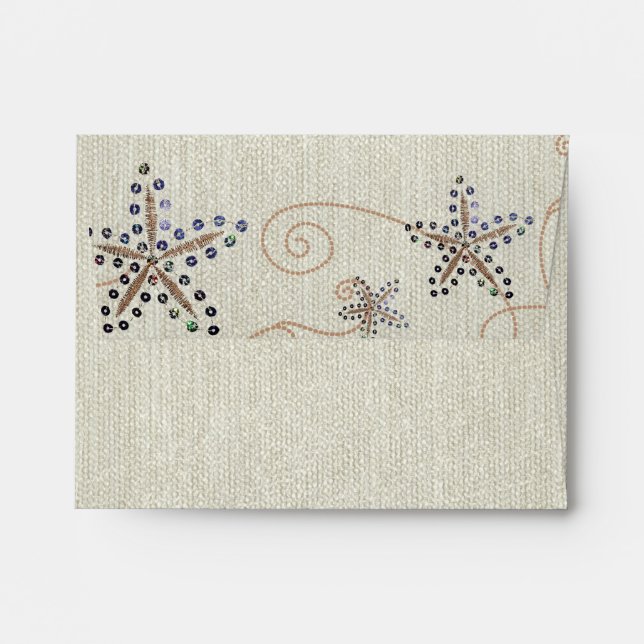 Starfish Elegance Beach Invitation Enveloppe (Dos (Haut rabat))