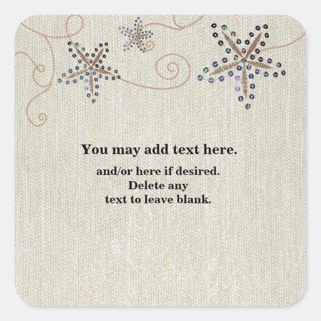 Starfish Elegance Beach Wedding Favor Sticker (Devant)