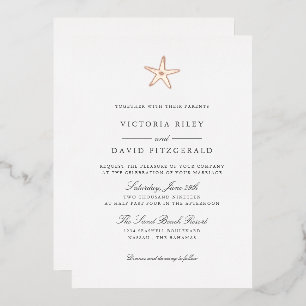 Starfish Elegant Ocean Beach WEDDING ROSE GOLD V2