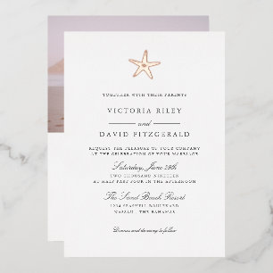 Starfish Elegant Ocean Beach WEDDING ROSE GOLD V3
