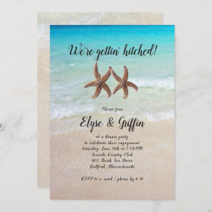 Starfish Engaged Couple Inviting Party Invitation