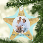 Starfish Family Photo Beach Ornament<br><div class="desc">Personalize this starfish beach star-shaped ornament with your own family photo and name.
*If you need assistance with this design or matching products, please contact me through Zazzle.</div>