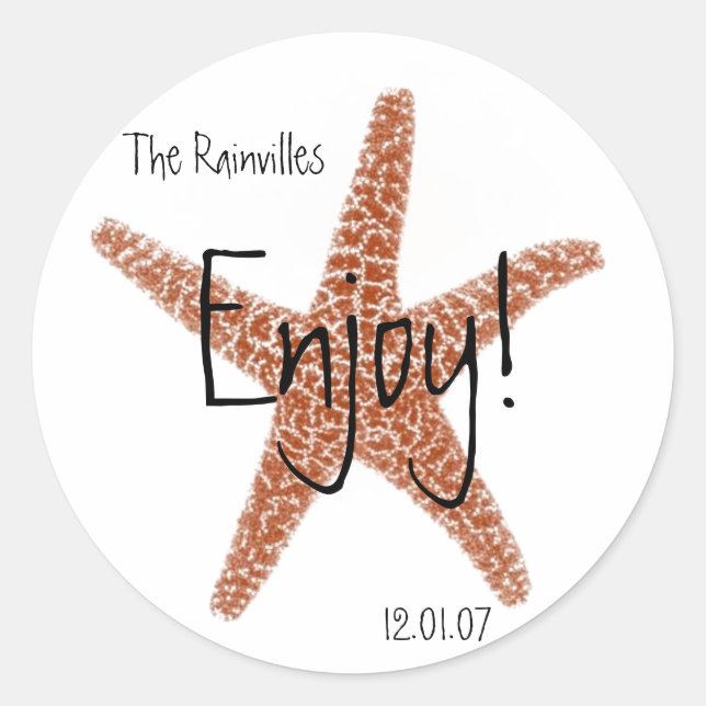 Starfish Favour Stickers (Front)